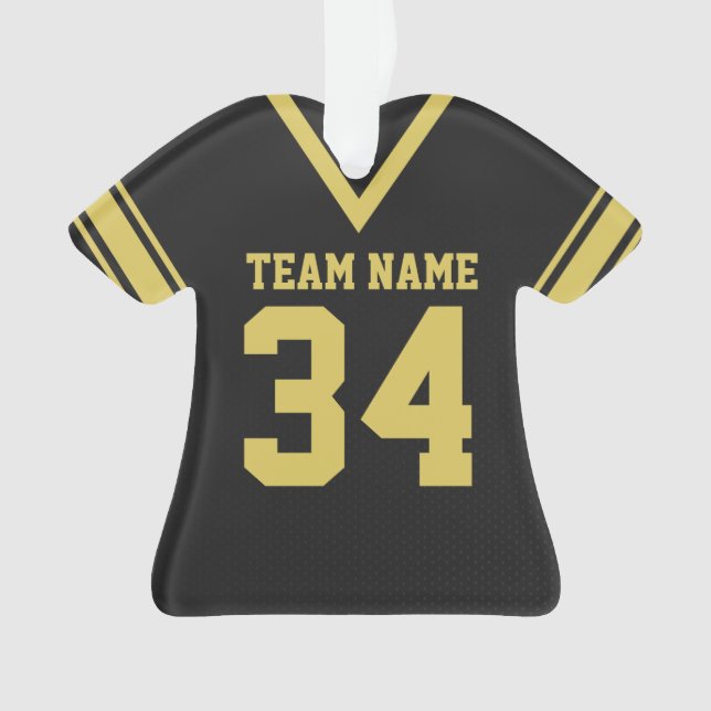 Football Jersey Black Uniform Ornament (Front)