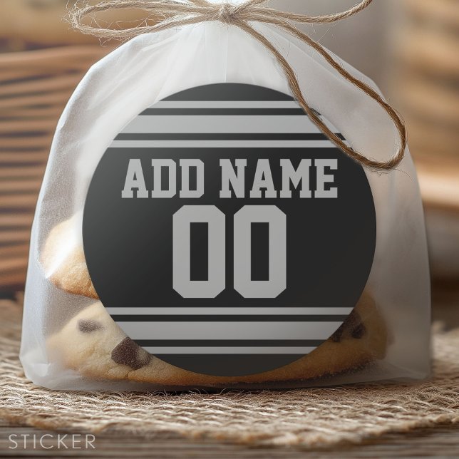 Football Jersey - Customize with Your Info Classic Round Sticker (Custom Sticker for Party Favors and Envelopes)
