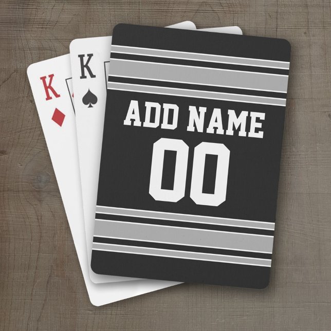 Football Jersey - Customize with Your Info Playing Cards (Personalized Playing Cards - Sporty Stripes)