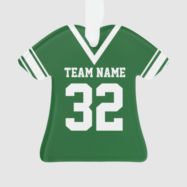 Football Jersey Green Uniform with Photo Ornament (Front)