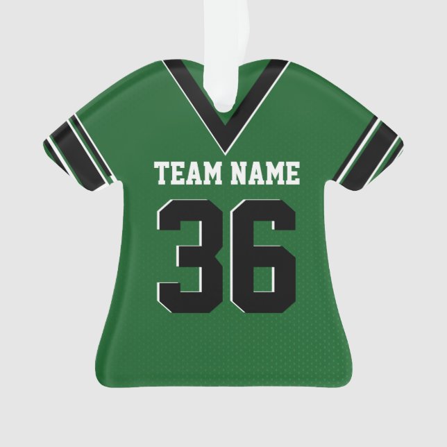 Football Jersey Green Uniform with Photo Ornament (Front)