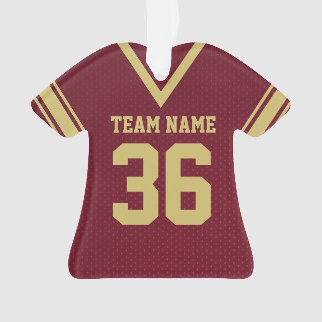 Football Jersey Maroon Uniform with Number Ornament (Front)