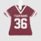 Football Jersey Maroon Uniform with Number