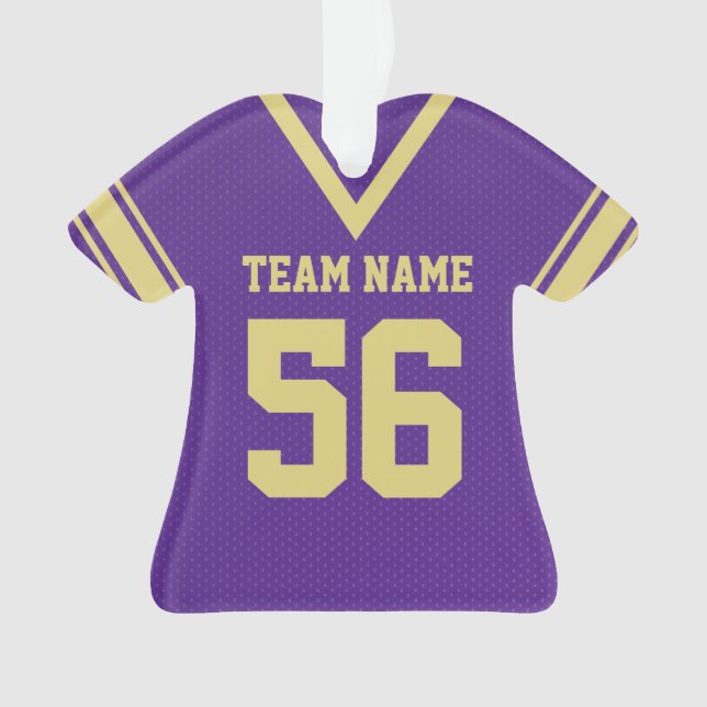 Football Jersey Purple Gold Uniform with Photo Ornament (Front)