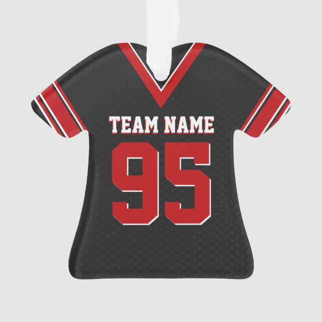 Football Jersey Rouge et noir Uniforme avec nombre (devant)