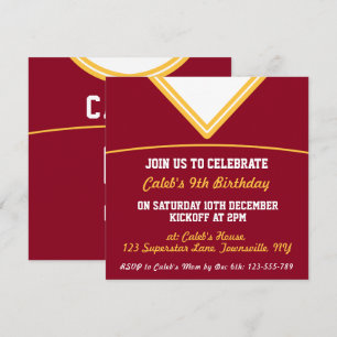 Football Jersey Themed Party Invite Template, LAX