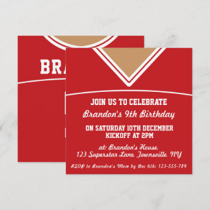 Football Jersey Themed Party Invite Template, LAX