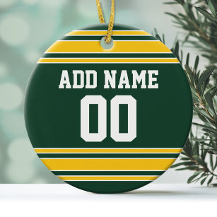 Football Jersey with Custom Name Number Ceramic Ornament