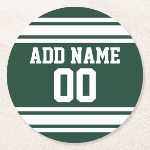 Football Jersey with Custom Name Number Round Paper Coaster
