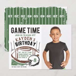 Football Jeu Heure Photo Anniversaire Invitation