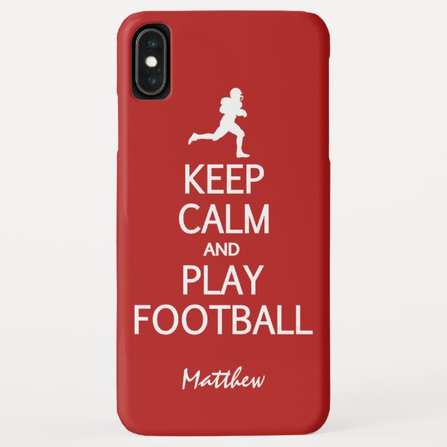 Football Keep Calm custom name & colour phone case (Back)