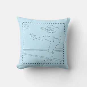 Football Kicker Connect The Dots Throw Pillow