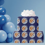 Football Kid Personalized Boy Blue Happy Birthday Wrapping Paper<br><div class="desc">Cool customizable sports wrapping paper in sporty blue featuring a football player kid wearing a red and silver quarterback uniform. Personalize with your child's name in white. A great football themed birthday party gift wrap.</div>