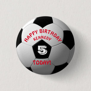 Football Kids' Name Birthday Button