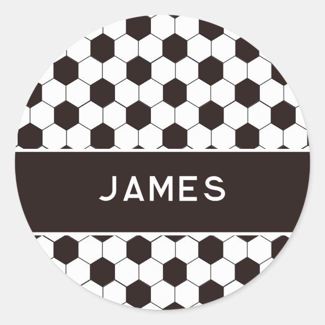 Football Kids Soccer pattern Footballer birthday Classic Round Sticker (Front)