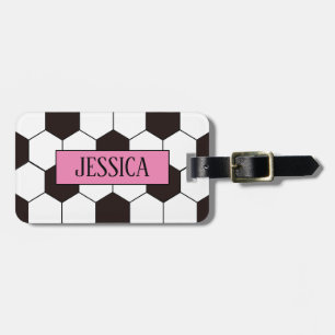 Football Kids Soccer pattern Footballer birthday Luggage Tag