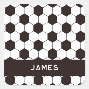 Football Kids Soccer pattern Footballer birthday Square Sticker