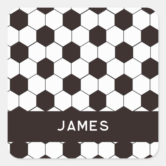 Football Kids Soccer pattern Footballer birthday Square Sticker (Front)