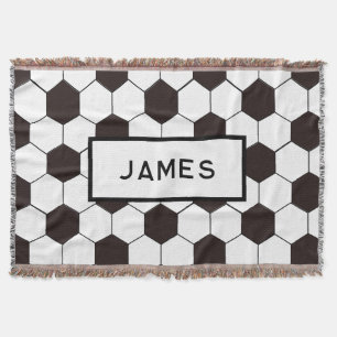 Football Kids Soccer pattern Footballer birthday Throw Blanket