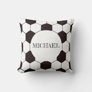 Football Kids Soccer pattern Footballer birthday Throw Pillow