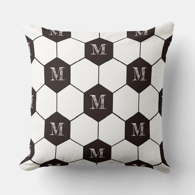 Football Kids Soccer pattern Footballer birthday Throw Pillow (Front)