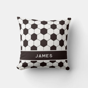 Football Kids Soccer pattern Footballer birthday Throw Pillow