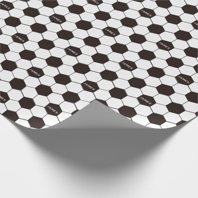 Football Kids Soccer pattern Footballer birthday Wrapping Paper (Corner)