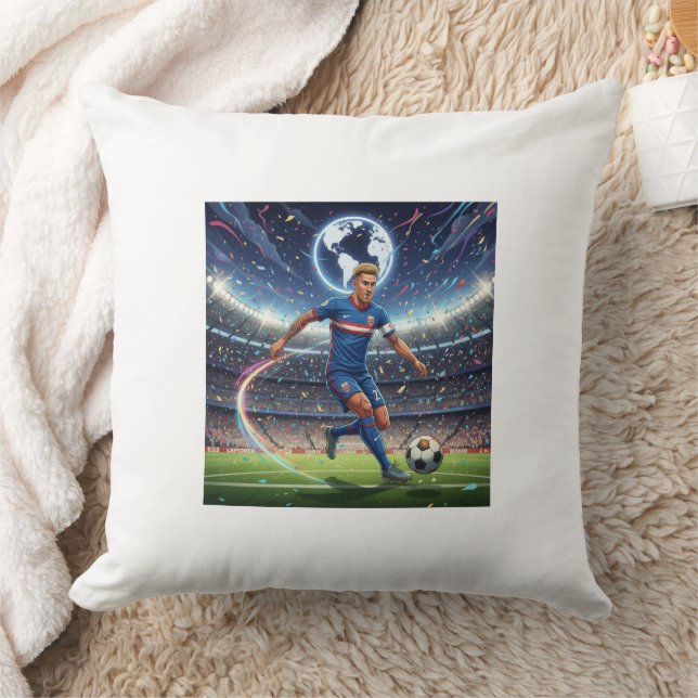 Football Legend Inspired Throw Pillow (Blanket)