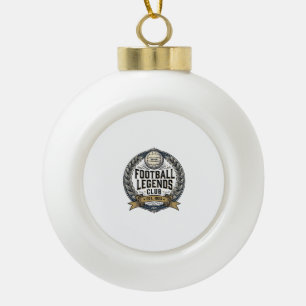 Football Legends Club Vintage Soccer Shirt Design_ Ceramic Ball Christmas Ornament