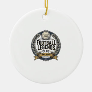 Football Legends Club Vintage Soccer Shirt Design_ Ceramic Ornament