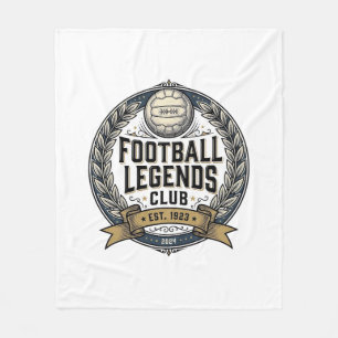 Football Legends Club Vintage Soccer Shirt Design_ Fleece Blanket