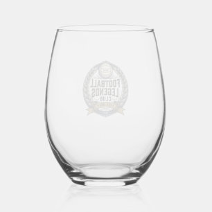 Football Legends Club Vintage Soccer Shirt Design_ Stemless Wine Glass