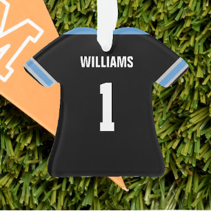 Football Light Bleu & Black Jersey Ornement