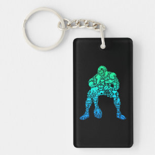 Football Lineman American Football Boys Men Keychain