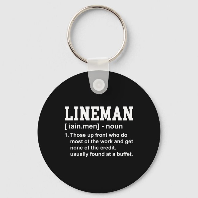 Football Lineman Definition Funny Offensive Linema Keychain (Front)