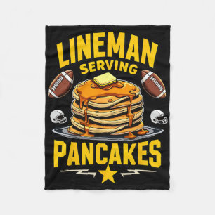Football Lineman Serving Free Pancakes Fleece Blanket