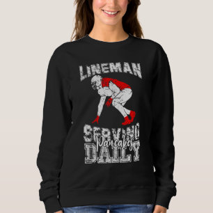 Football Lineman Serving Pancakes Daily Fantasy Fo Sweatshirt