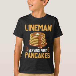 Football Lineman Serving Pancakes Daily Offensive  T-Shirt