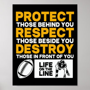 Football Lineman Shirt - Protect  Poster