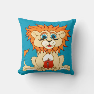 Football Lion Throw Pillow