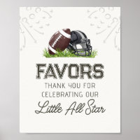 Football Little All Star Favours Birthday Sign