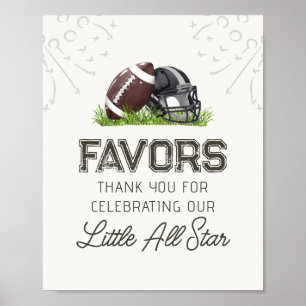 Football Little All Star Favours Birthday Sign