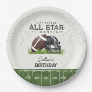 Football Little All Star Touchdown Birthday Paper Plate