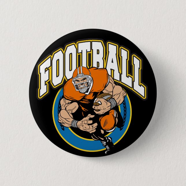 Football Logo 2 Inch Round Button (Front)
