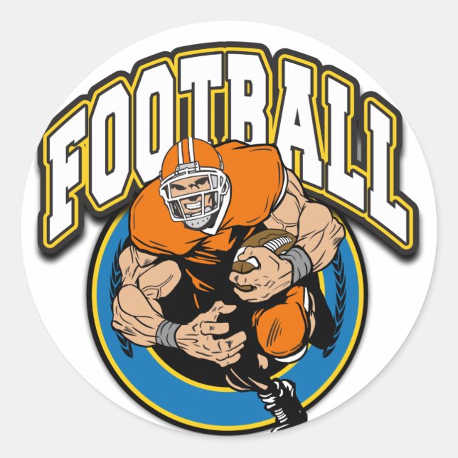 Football Logo Classic Round Sticker (Front)