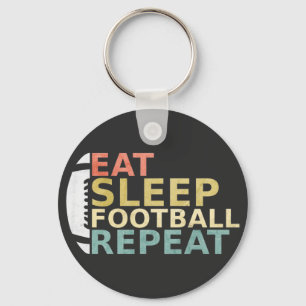 Football Lover Eat Sleep Football Repeat Keychain