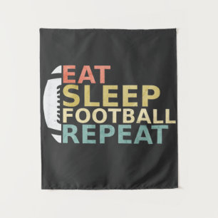 Football Lover Eat Sleep Football Repeat Tapestry