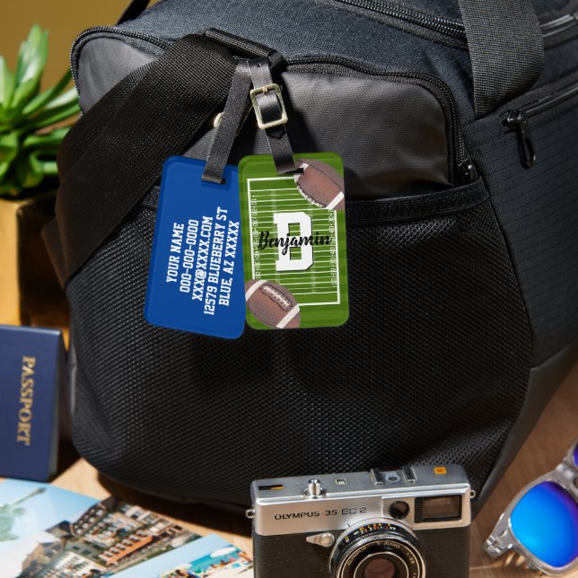 Football  luggage tag (Front & Back)