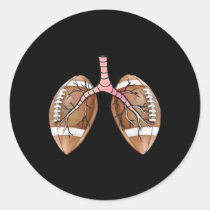 Football Lungs Respiratory Therapist Nurse Footbal Classic Round Sticker