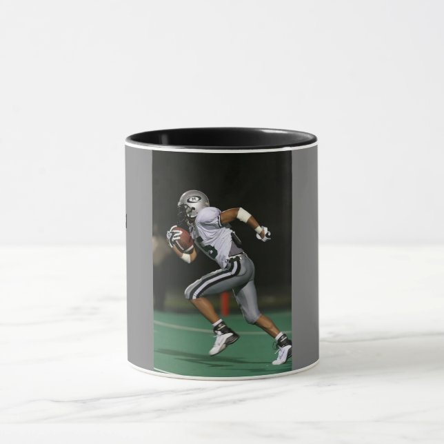 FOOTBALL "mais café première tasse" mug noir/gris. (Centre)